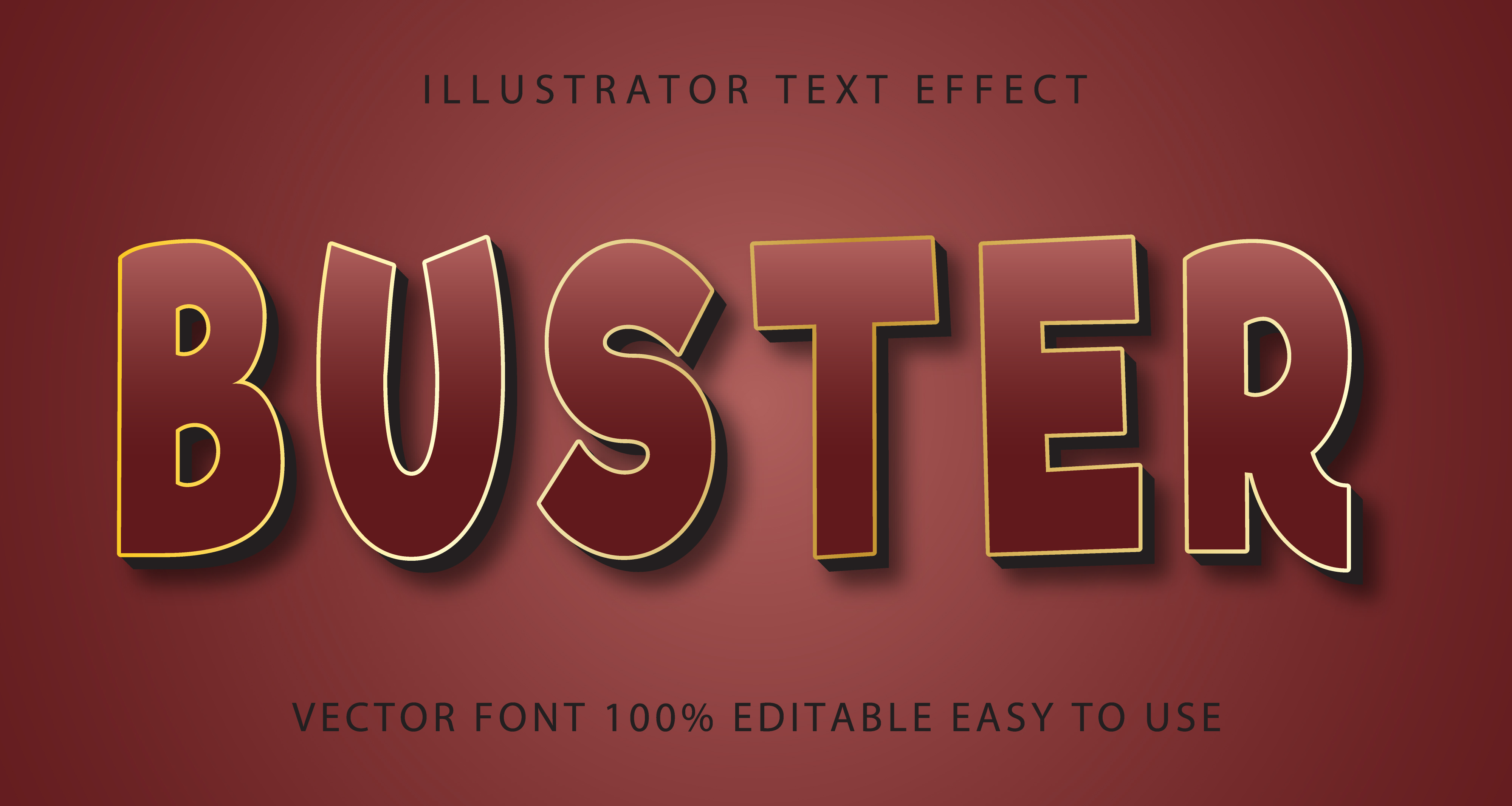 Buster Purple Gold Lined Text Effect Download Free Vectors