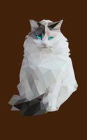 Low poly style cat vector