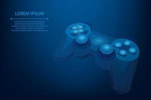 Abstract mesh line and point gamepad for video games vector