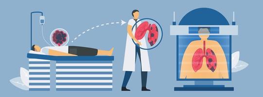 sistemas de tomografía computarizada para pruebas de enfermedad pulmonar vector