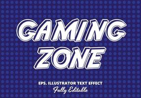Gaming Zone White and Purple Editable Text Effect vector