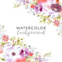 Watercolor Frame with Flowers in Corners vector