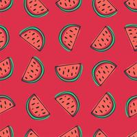 Watermelon seamless pattern in cartoon  style vector