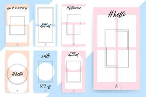 Pastel Circle and Rectangle Templates For Stories And Streams vector