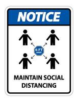 Maintain social distancing notice  vector