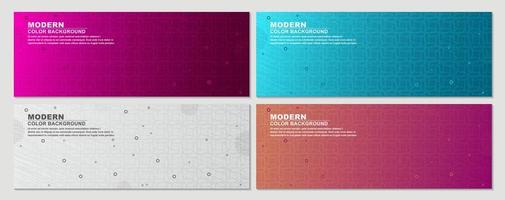 Set of Colorful Gradient Geometric Pattern Banners vector