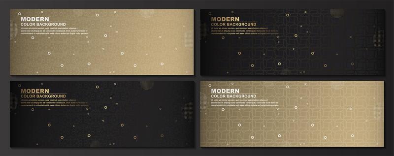 Geometric Gold, Black Banners Set