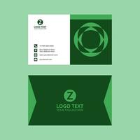 Green Floral Circle Business Card vector