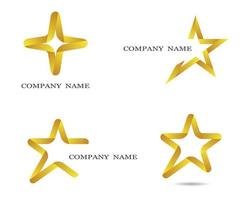 conjunto de logotipo estrella amarilla vector