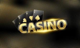 banner de casino de ases negros de lujo de oro y negro vector