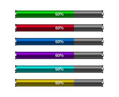 Different colors of Battery Loading progress bar vector