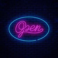 Bright neon open sign