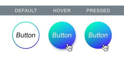 Gradient button state set vector