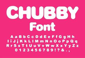 Chubby font for print design vector