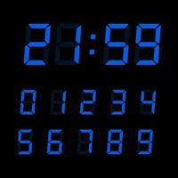 Digital clock number set vector