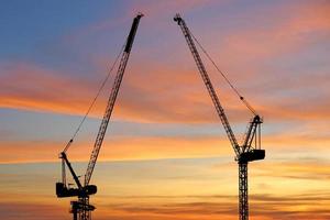 silhouette of construction crane photo