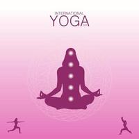 Pink Gradient International Yoga Day Poster  vector