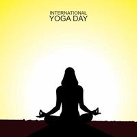 Yellow International Yoga Day Poster  vector