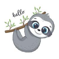 Cute sloth character vector