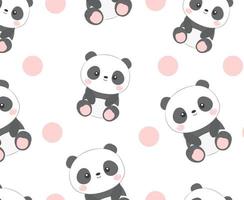 Panda seamless pattern vector