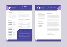Purple CV Resume Template  vector