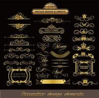 Classical decorative line patterns vector