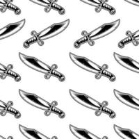 Seamless pattern with sword dagger  vector