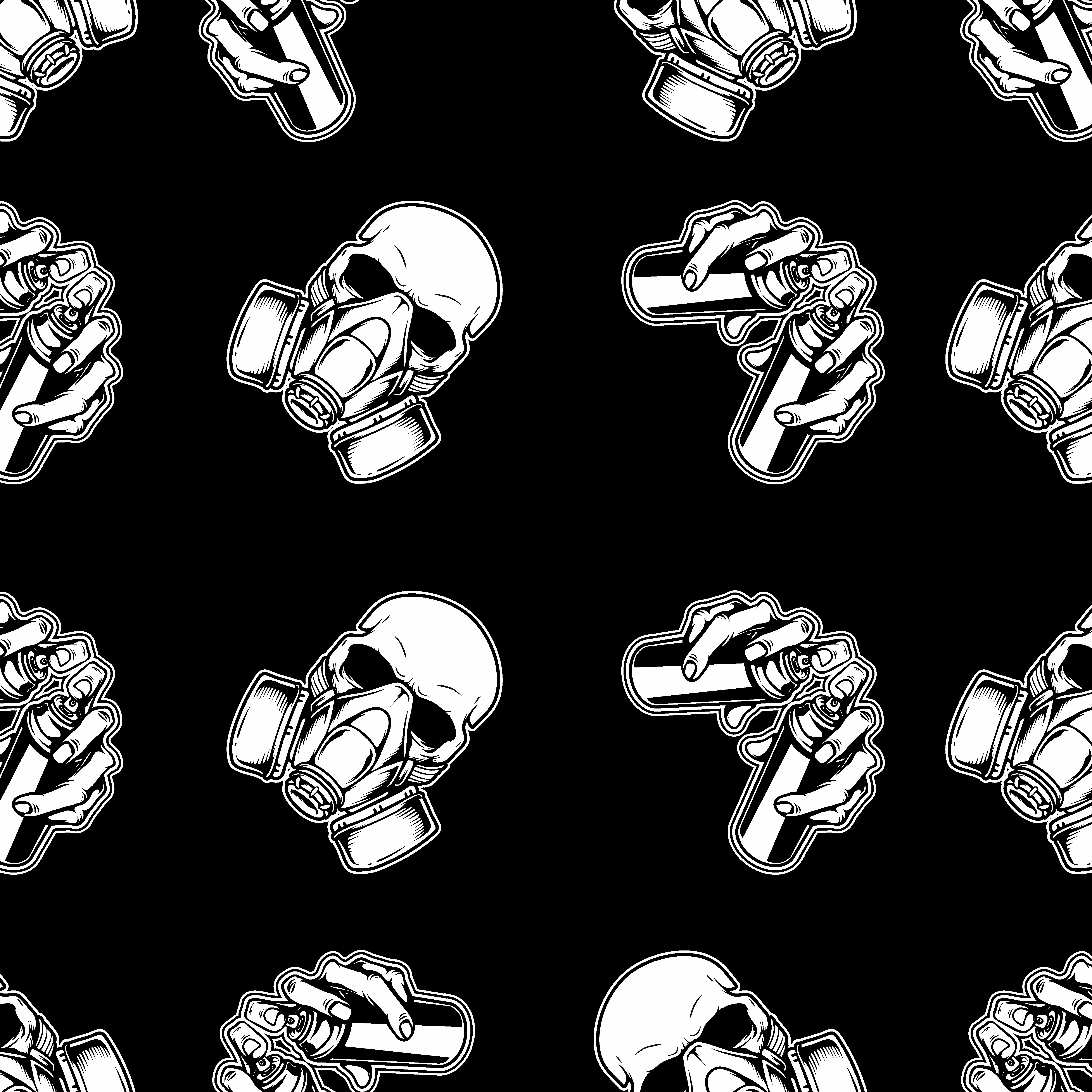 Graffiti Skull With Gas Mask Seamless Pattern Download Free Vectors Clipart Graphics Vector Art