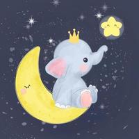 Baby elephant on moon