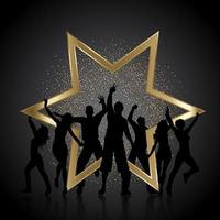 Party people with gold glitter  vector