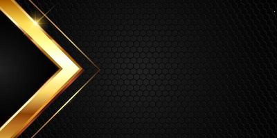 Gold metallic texture on hexagonal pattern vector