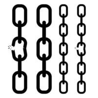 Broken chain isolated on white background vector