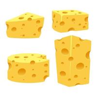 Cheese block set isolated on white background
