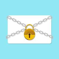 Empty card chained with padlock  vector