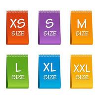 Clothing size labels isolated on white background vector