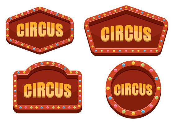 Circus sign isolated on white background
