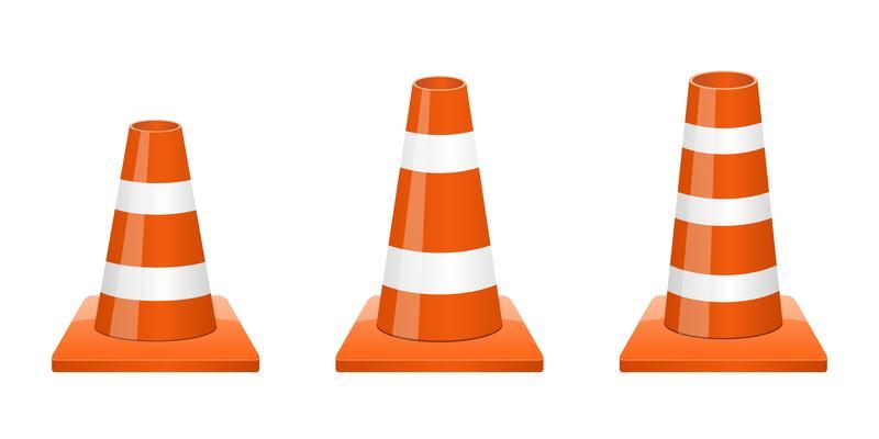 Traffic safety cone isolated on white background