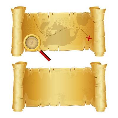 Treasure map isolated on white background