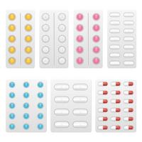Medical pills isolated on white background
