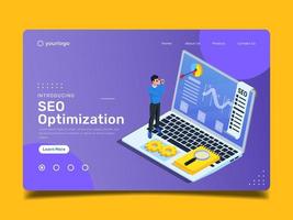 Seo optimization landing page vector