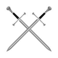 espadas cruzadas medievales vector