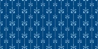 Vintage blue floral design seamless pattern vector