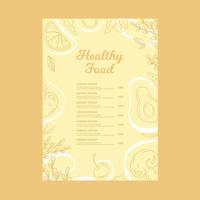 Healthy food themed menu vector