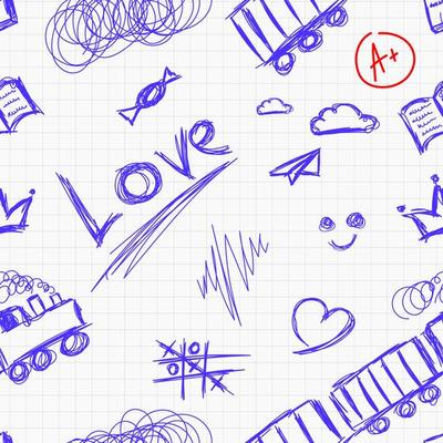 School notebook seamless pattern