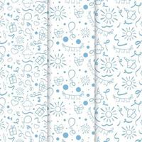 Set of seamless birthday patterns vector