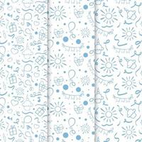 Set of seamless birthday patterns vector