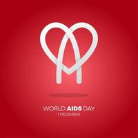 World AIDS Day Poster with Heart Icon vector