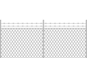 Metal fence with barbed wire  vector