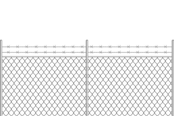 Metal fence with barbed wire 