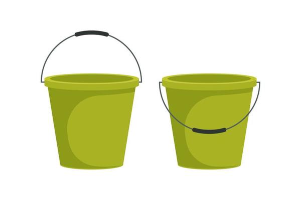 Coloured plastic buckets for cleaning Royalty Free Vector